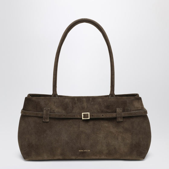 Manu Atelier Le Cambon East West Tobacco suede bag