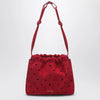 Manu Atelier Romy perforated red suede pouch