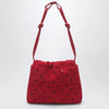 Manu Atelier Romy perforated red suede pouch