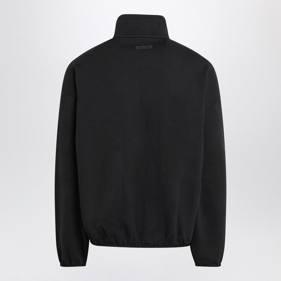 Fear of God Essentials Black zip sweatshirt with contrasting trims
