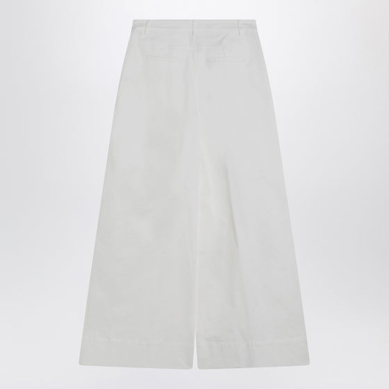 the garment White cotton palazzo trousers