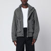 Dries Van Noten Grey patterned zip-up wool jacket