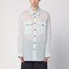 Dries Van Noten Light blue ice cotton shirt with pockets