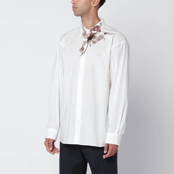 Dries Van Noten Light pink shirt with Flame Lily print