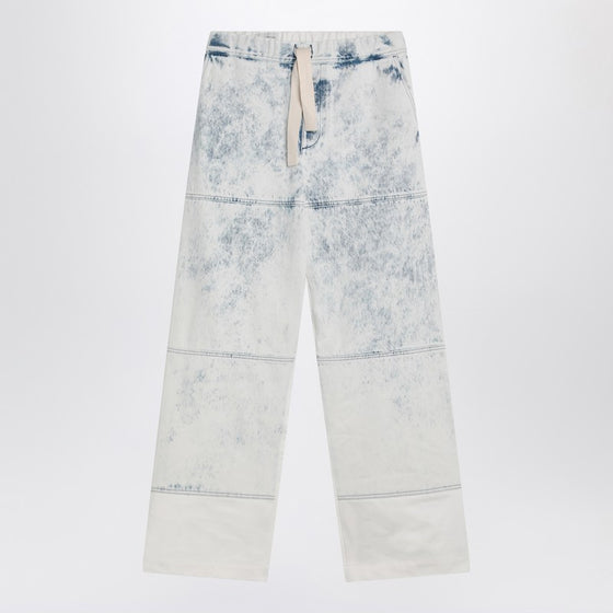 Dries Van Noten Light blue jeans with drawstring