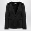 the garment Black single breasted cotton blend jacket