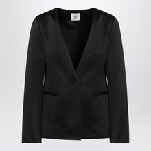  the garment Black single breasted cotton blend jacket