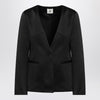 the garment Black single breasted cotton blend jacket