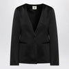 the garment Black single breasted cotton blend jacket