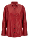 Co Red Leather Shirt