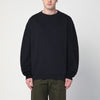 Dries Van Noten Navy blue sweatshirt with zip detail