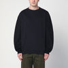 Dries Van Noten Navy blue sweatshirt with zip detail