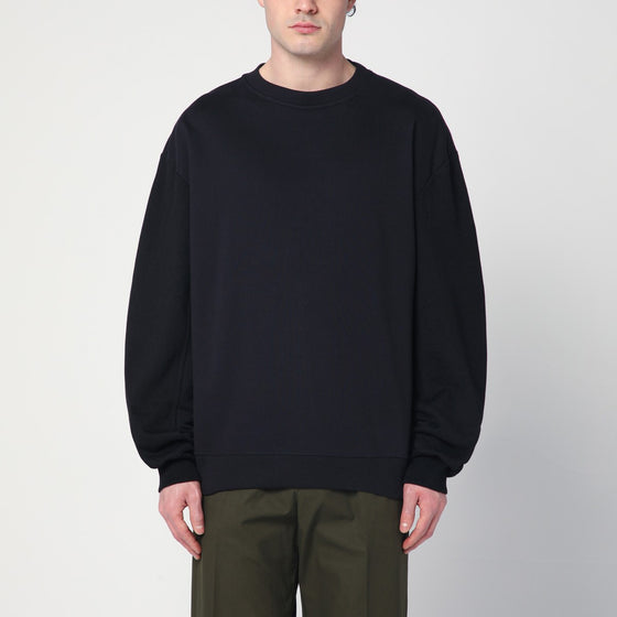 Dries Van Noten Navy blue sweatshirt with zip detail