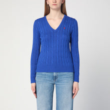  Polo Ralph Lauren Electric blue cotton cable-knit jumper