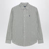 Polo Ralph Lauren Classic-fit linen shirt with olive green/white stripes