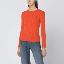  Polo Ralph Lauren Orange cable-knit sweater in wool and cashmere