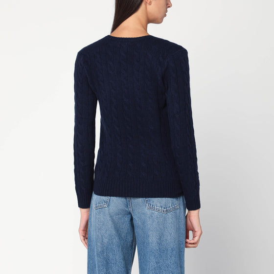 Polo Ralph Lauren Blue cable-knit sweater in wool and cashmere