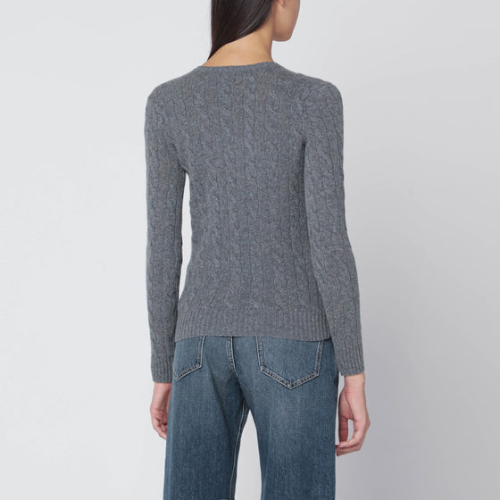 Polo Ralph Lauren Grey cable-knit sweater in wool and cashmere