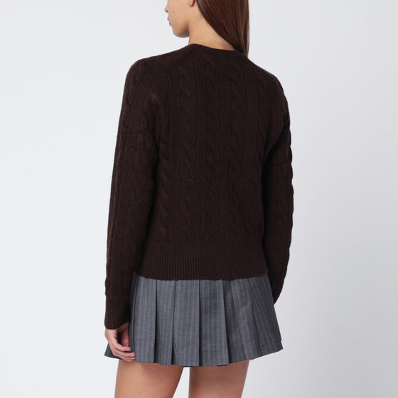 Polo Ralph Lauren Brown cable-knit wool and cashmere cardigan