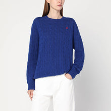  Polo Ralph Lauren Cobalt blue cable-knit sweater in wool and cashmere
