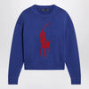 Polo Ralph Lauren Purplish blue sweater with logo intarsia