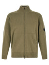 C.p. Company Lambswool Grs Cardigan With Lens Detail