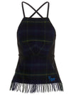 1/Off Checked Scarf Top