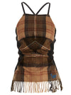 1/Off Checked Scarf Top