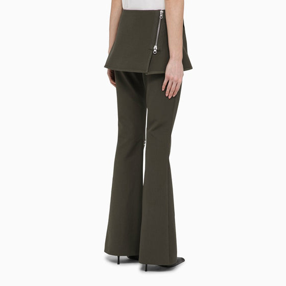 Courreges Courrèges Military green cotton mini skirt trousers