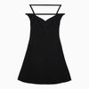 Courreges Courrèges Ellipse black viscose bustier mini dress