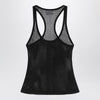 Courreges Courrèges Black mesh tank top in cotton