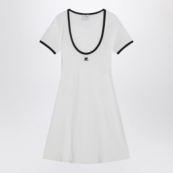 Courreges Courrèges Black/white mini dress in cotton