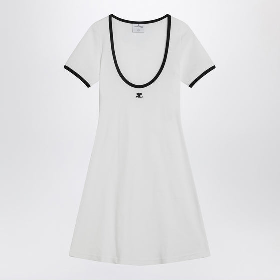Courreges Courrèges Black/white mini dress in cotton