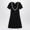 Courreges Courrèges White/black mini dress in cotton