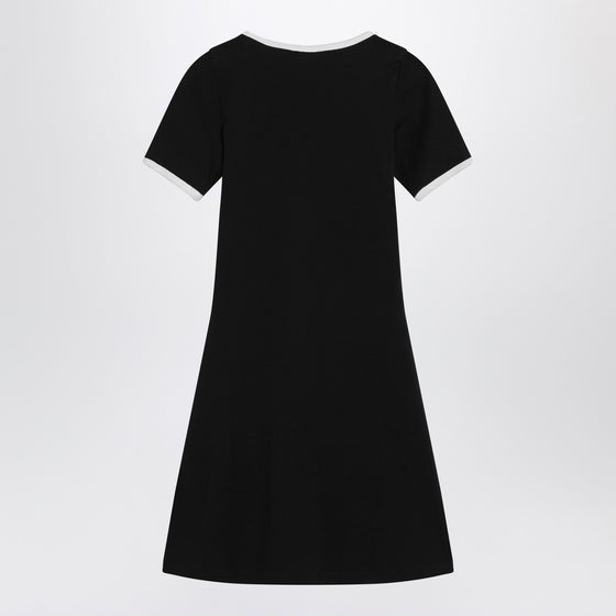 Courreges Courrèges White/black mini dress in cotton