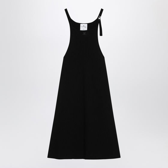 Courreges Courrèges Black ribbed mini dress