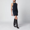 Courreges Courrèges Sleeveless A-line twill mini dress with belt in navy