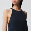 Courreges Courrèges Sleeveless A-line twill mini dress with belt in navy