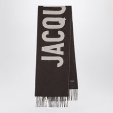  JACQUEMUS Multi-brown wool scarf with logo