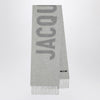 JACQUEMUS Grey wool scarf with logo