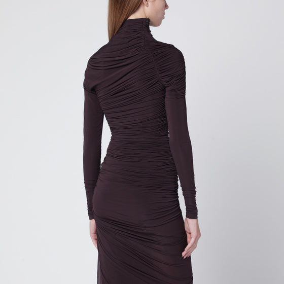 Francesco Murano Draped body in purple stretch jersey