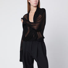  Francesco Murano Semi-transparent black blouse