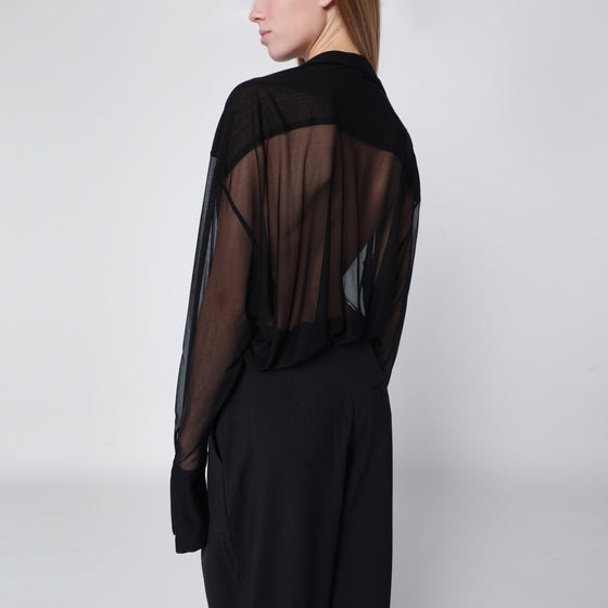 Francesco Murano Semi-transparent black blouse