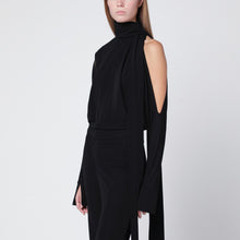 Francesco Murano Black one-shoulder blouse