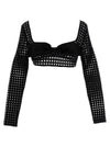 Giambattista Valli Cropped Macramé Bow Top