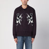 New Amsterdam Surf Association Plum polo cardigan with inlay