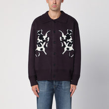  New Amsterdam Surf Association Plum polo cardigan with inlay