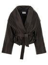Magda Butrym Shawl Collar Leather Jacket