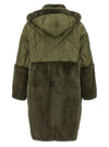 Blancha Nylon Diamond-visone Long Down Jacket