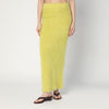 Soft Goat Long Lime-coloured brushed cashmere skirt